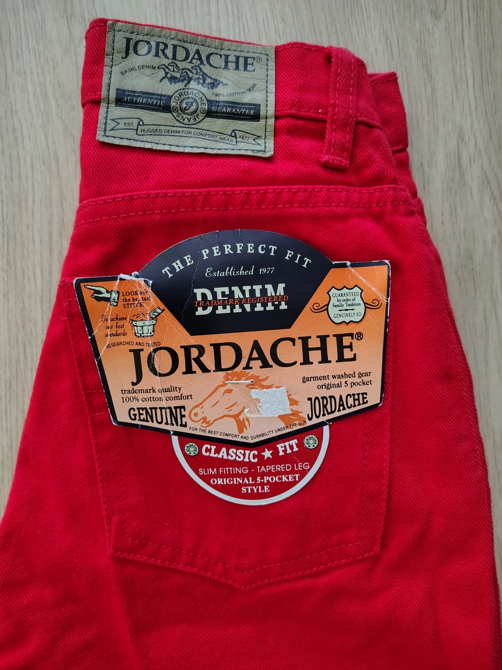 Vintage Jordache Red High Rise Jeans 3/4 NWT Deadstock